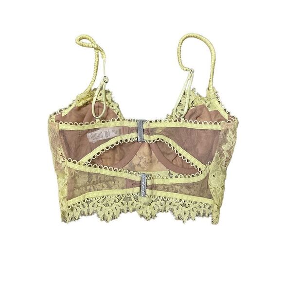 For Love & Lemons Yellow Faye Lace LL Bra XXS NWOT - Picture 5 of 8